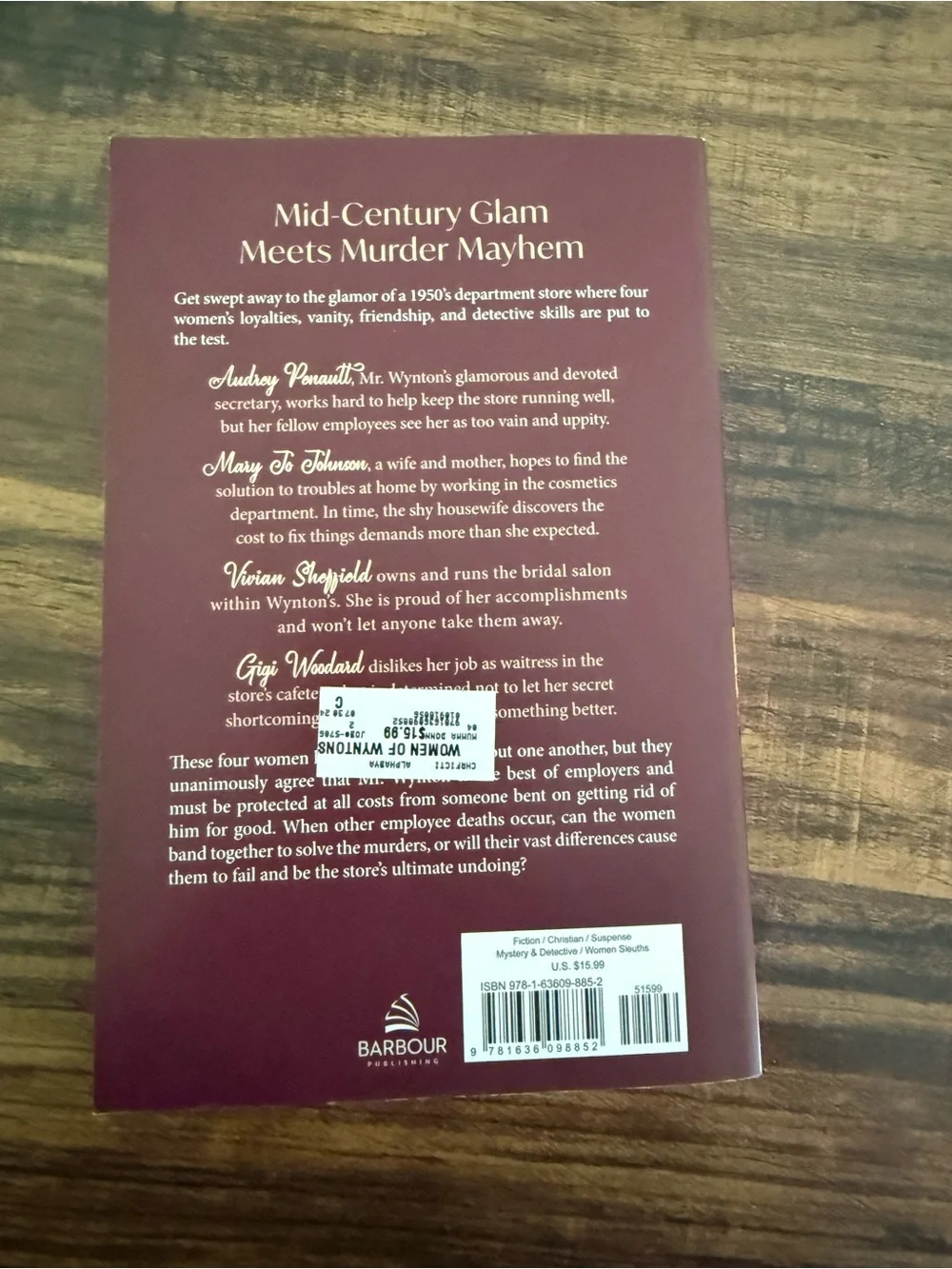 Barbour Burgundy and White Paperback Back Cover